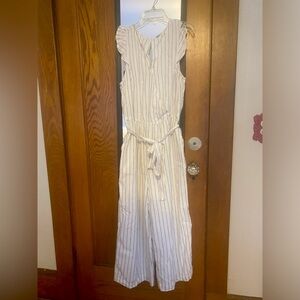 Old navy linen navy&white jumpsuit!!